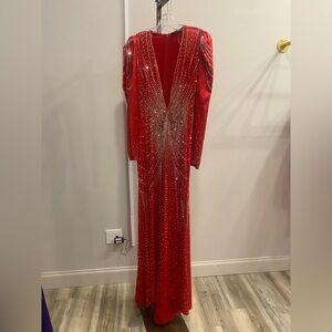 Banjul Radiant Red Long Sleeve Dress